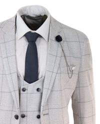 Light Grey Check 3 Piece Suit