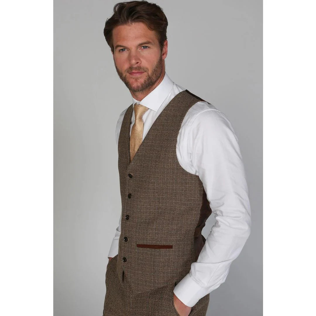 Ralph - Men's Tweed Brown Waistcoat