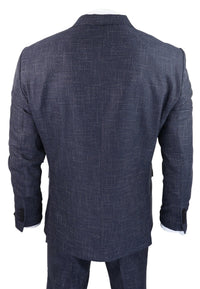 Navy-Blue Graph Check 3 Piece Suit - RK20-02