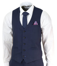Mens Navy Blue Tailored Fit Suit