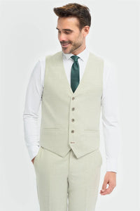 Tropez - Men's 3 Piece Sage Green Tailored Fit Suit