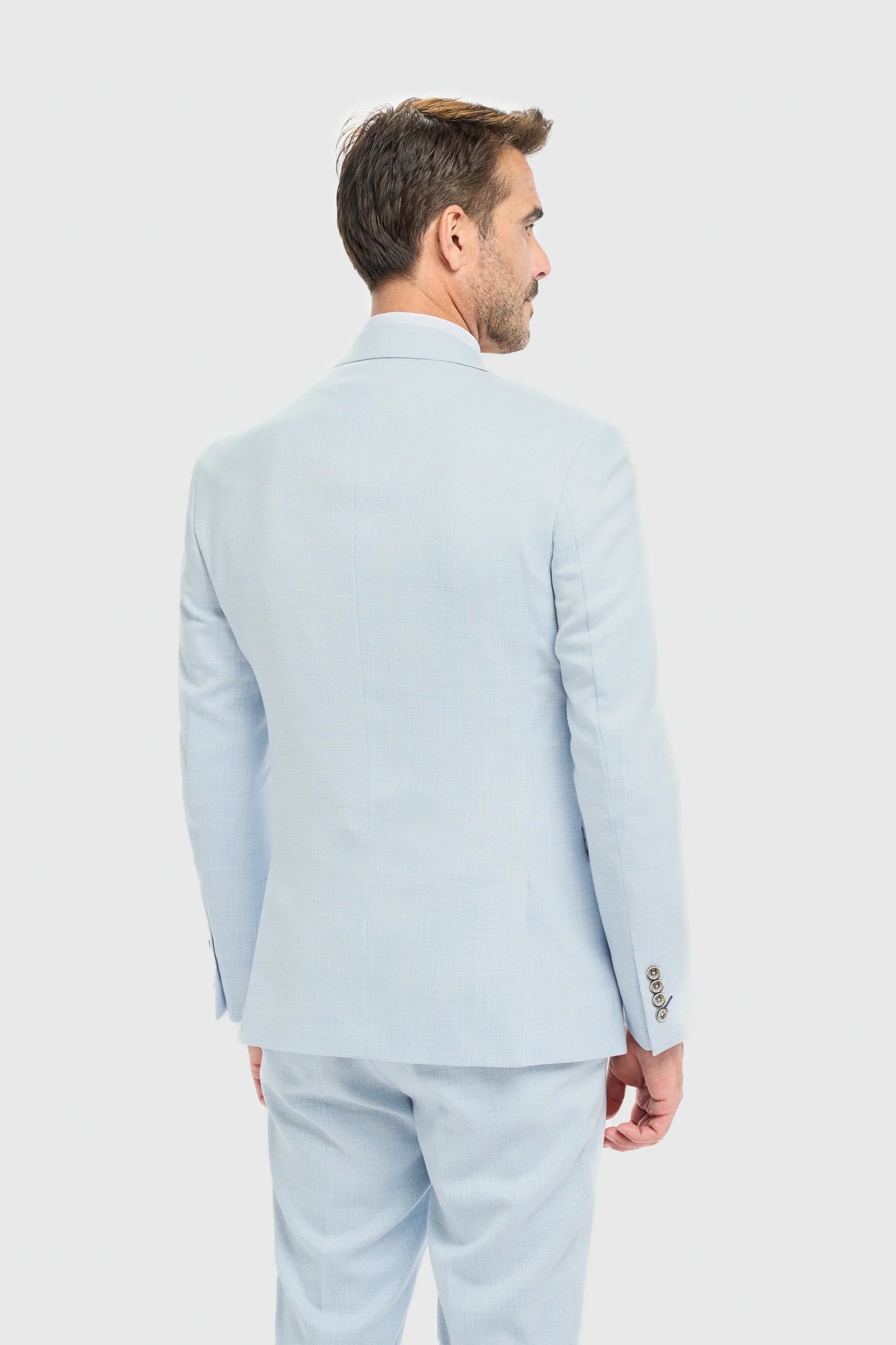 Tropez - Men's 3 Piece Sky Blue Tailored Fit Suit