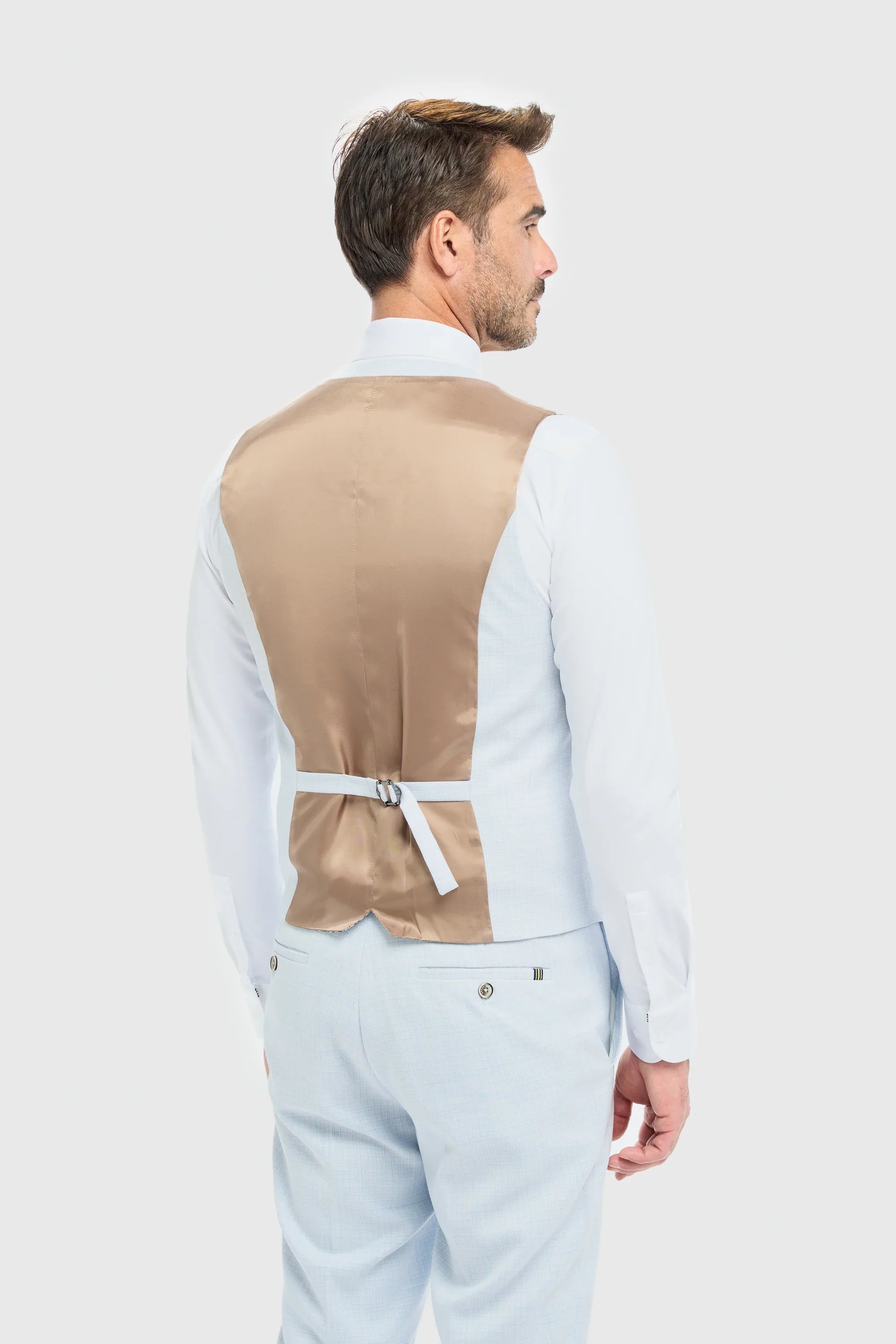 Tropez - Men's 3 Piece Sky Blue Tailored Fit Suit