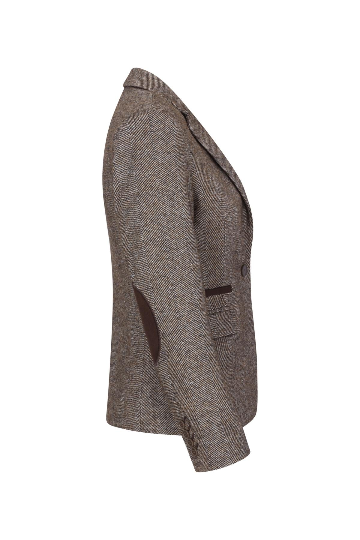 Womens Blazer  1920s Vintage Blinders Tan Brown Herringbone Tailored Fit