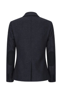 Women Black jacket  Tweed Herringbone Wool Classic Smart Casual Vintage 1920s