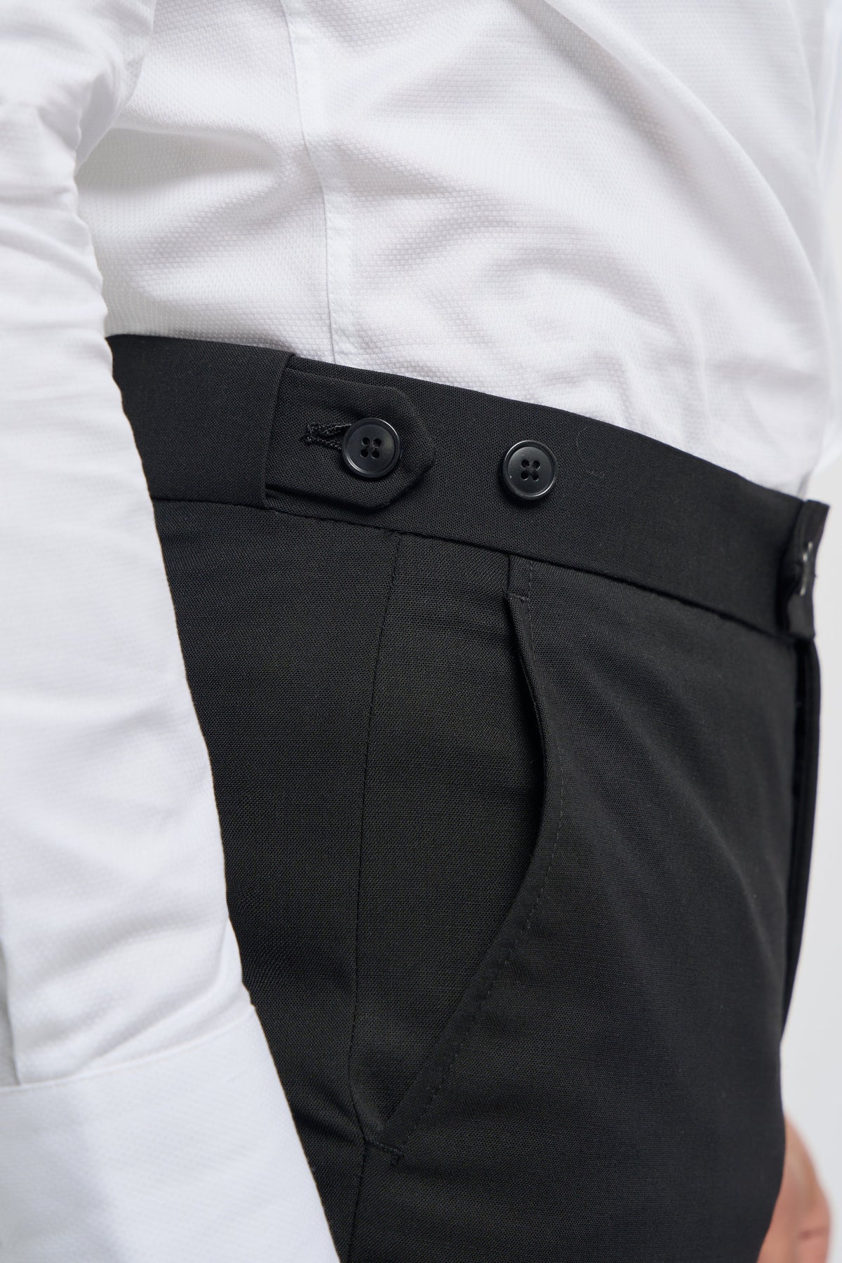 Aspen - Men's Plain Black Classic Trousers