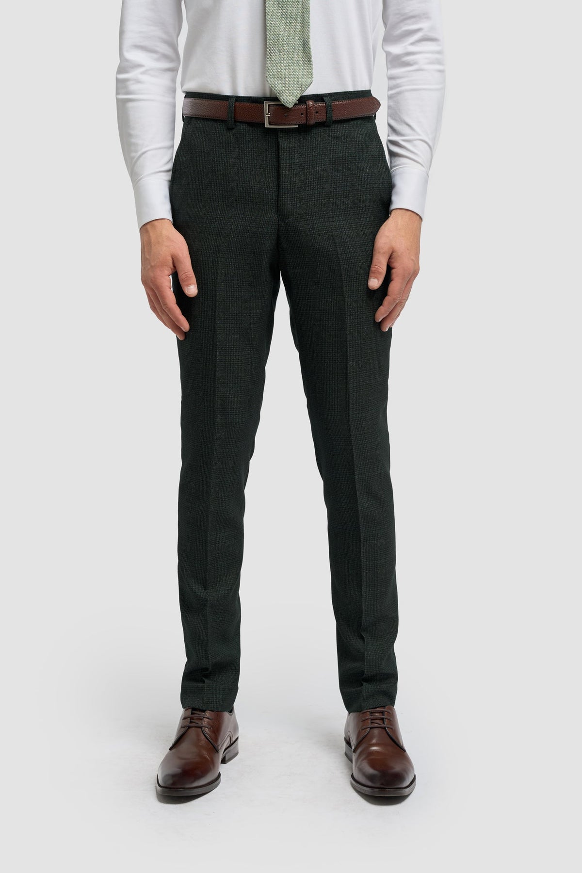 Caridi - Men's Olive Green Tweed Trousers