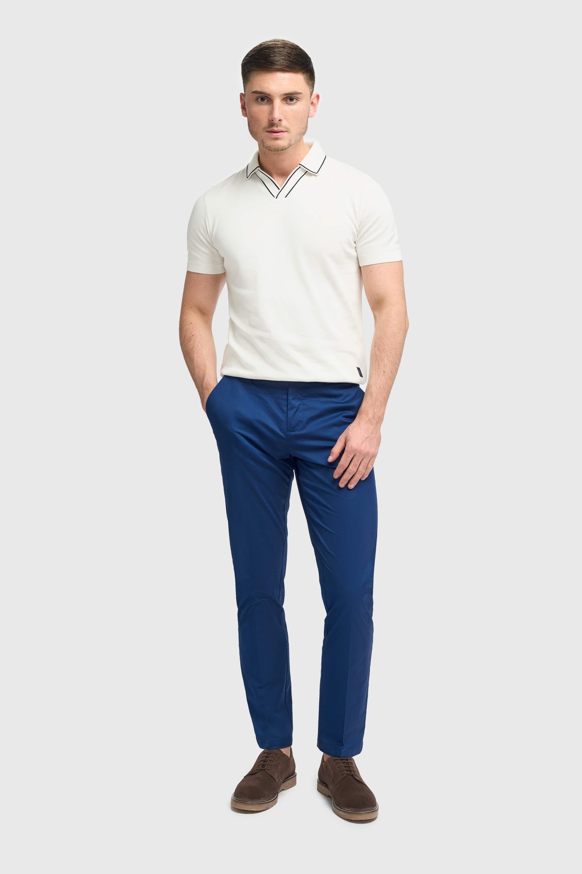 Mario - Men's Summer Blue Smart Trousers
