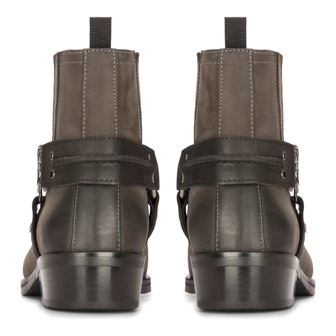 Mens Western Cowboy Black Boot Vintage Square Toe Country Hunting Hiking Real Leather Riding Bikers