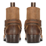 Mens Western Cowboy Tan Boot Vintage Square Toe Country Hunting Hiking Real Leather Riding Bikers