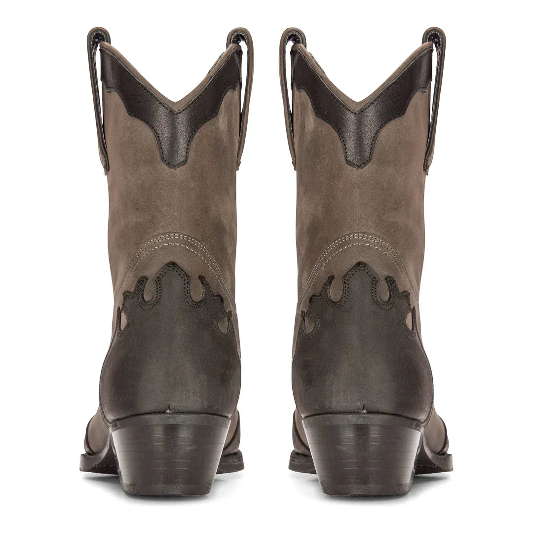 Mens High Western Boots Real Leather Black Riding Dancing Hunting Cowboy Vintage Pointed Toe