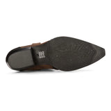 Mens High Western Boots Real Leather Brown Riding Dancing Hunting Cowboy Vintage Pointed Toe