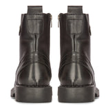 Mens Black Leather Motorcycle Boots Western Rock Punk Laced Ankle Boot Military