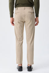 Men’s Beige Soft Jersey Smart Casual Suit Blazer Jacket & Trousers Set