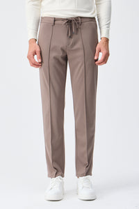 Men’s Brown Soft Jersey Smart Casual Suit Blazer Jacket & Trousers Set