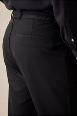 Men’s Black Pleated Gurkha Trousers Adjustable Waist Tailored Tapered Fit