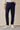 Men’s Navy Pleated Gurkha Trousers Adjustable Waist Tailored Tapered Fit
