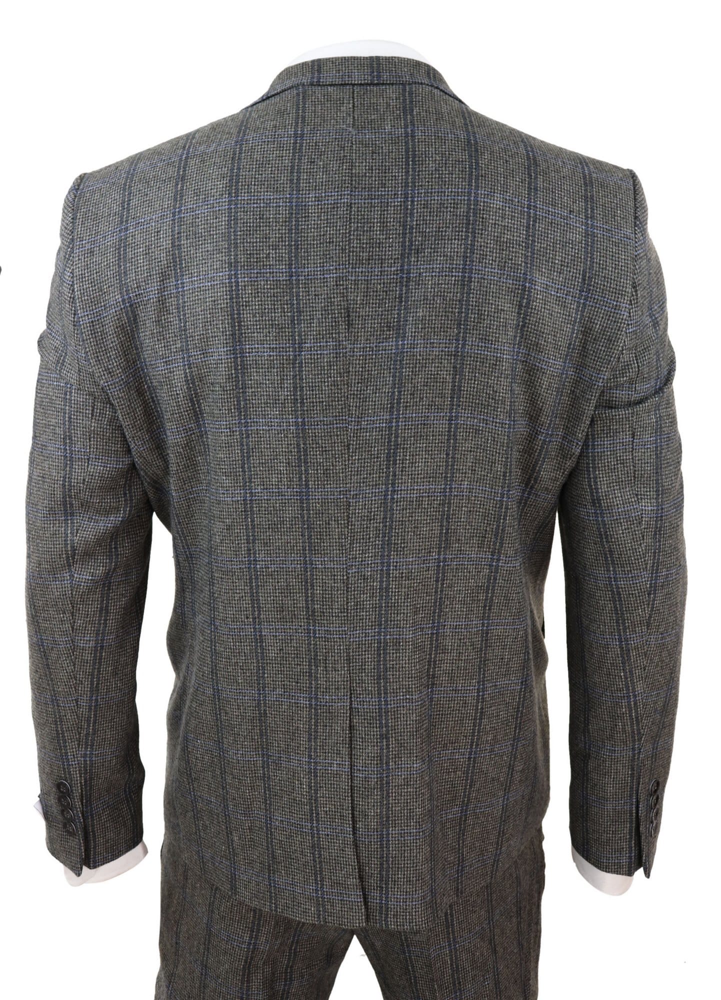 Grey Check 3 Piece Tweed Suit