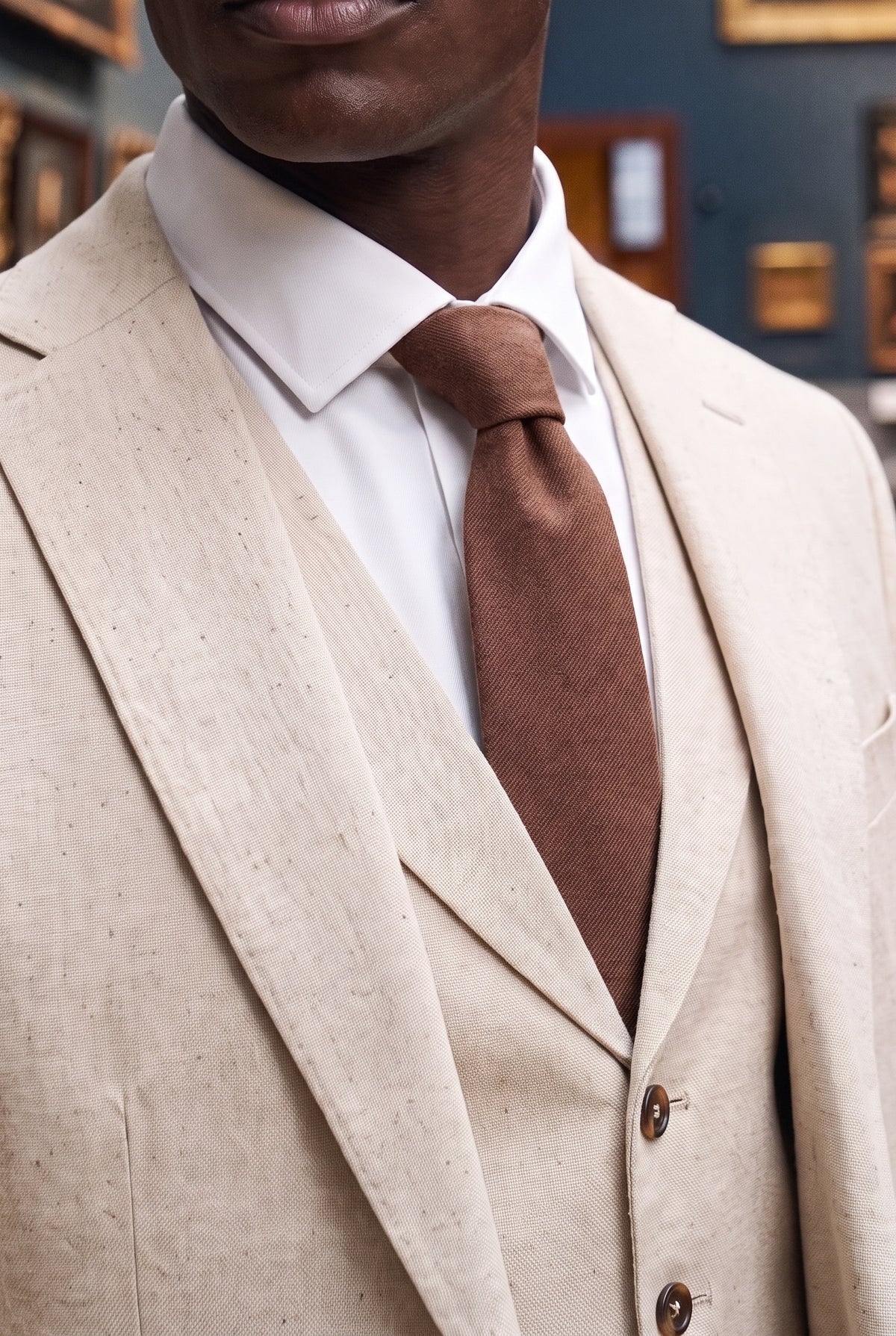 Men’s Brown Suede-Finish Tie