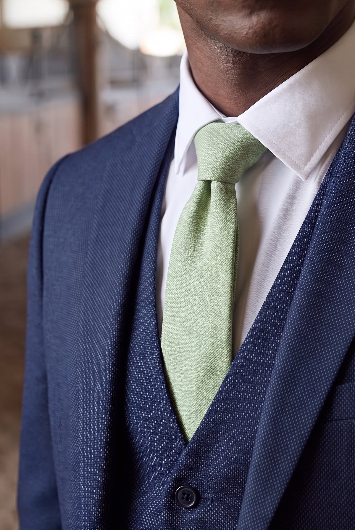Men’s Sage Green Suede-Finish Tie