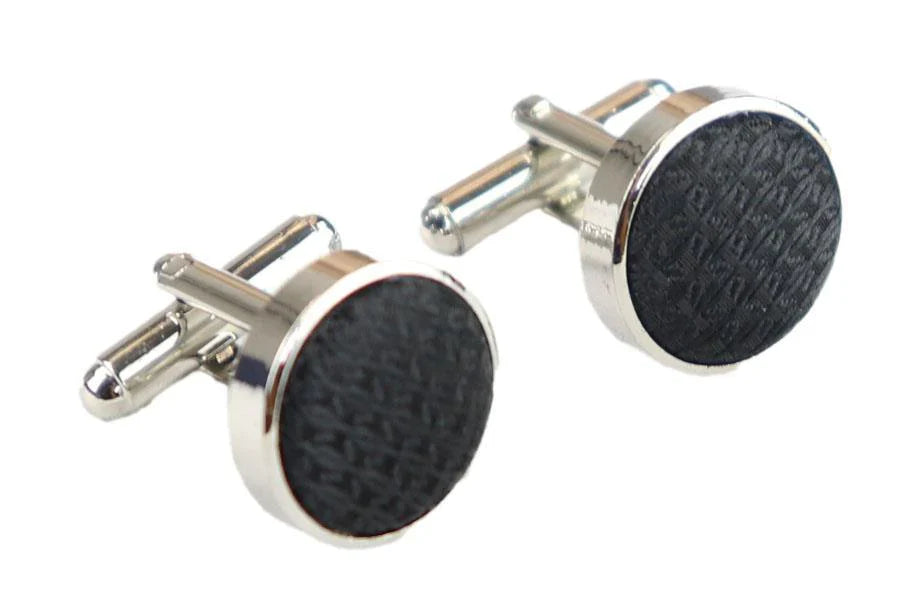 Satin Silk Textured Black Tie Gift Set Pocket Square Cuff Links Tie Matt Satin