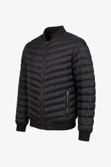 Men’s Black Quilted Bomber Lightweight Padded Zip Jacket