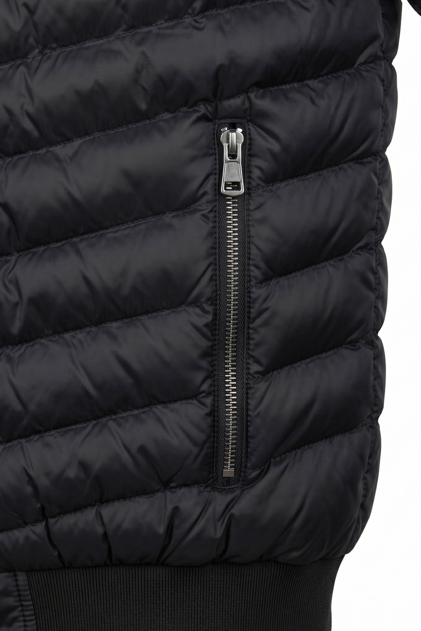 Men’s Black Quilted Bomber Lightweight Padded Zip Jacket