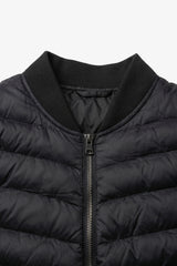Men’s Black Quilted Bomber Lightweight Padded Zip Jacket