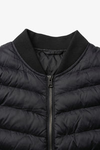 Men’s Black Quilted Bomber Lightweight Padded Zip Jacket