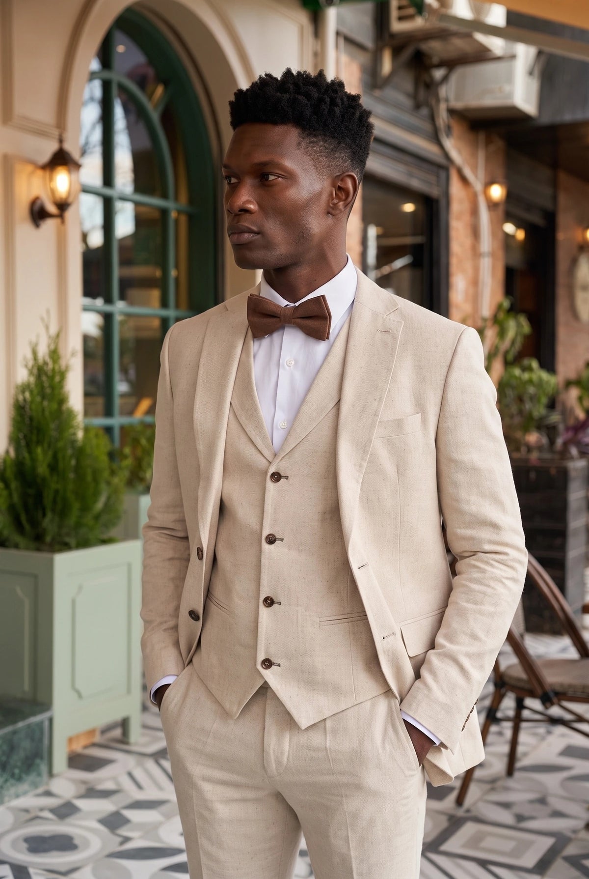 Men’s Brown Double Layer Bow Tie