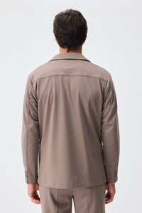 Men’s Brown Soft Jersey Smart Casual Suit Blazer Jacket & Trousers Set