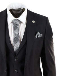 Mens Classic Black 3 Piece Suit