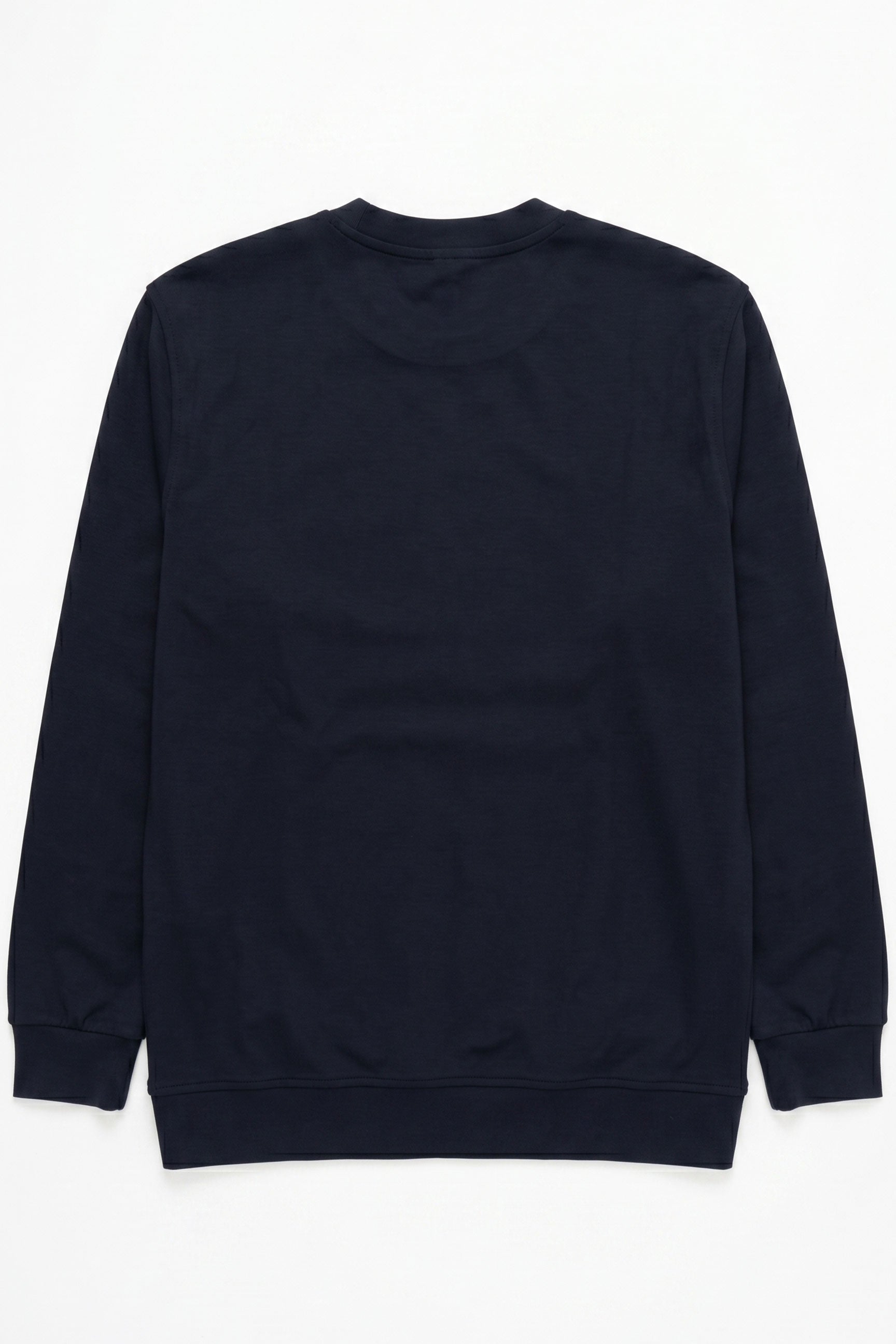 Men’s Navy Cotton Blend Crew Neck Sweatshirt Long Sleeve Stretch Pullover