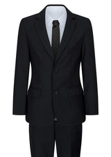 Boys Black 5 Piece Suit Blazer Waistcoat Shirt Tie Trousers Wedding Funeral