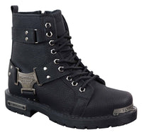 Mens Black Rugged PU Leather Boots