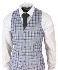 Mens Grey Pince of Whales Check 3 Piece Suit