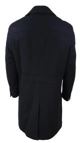 Mens Long Black Wool Overcoat