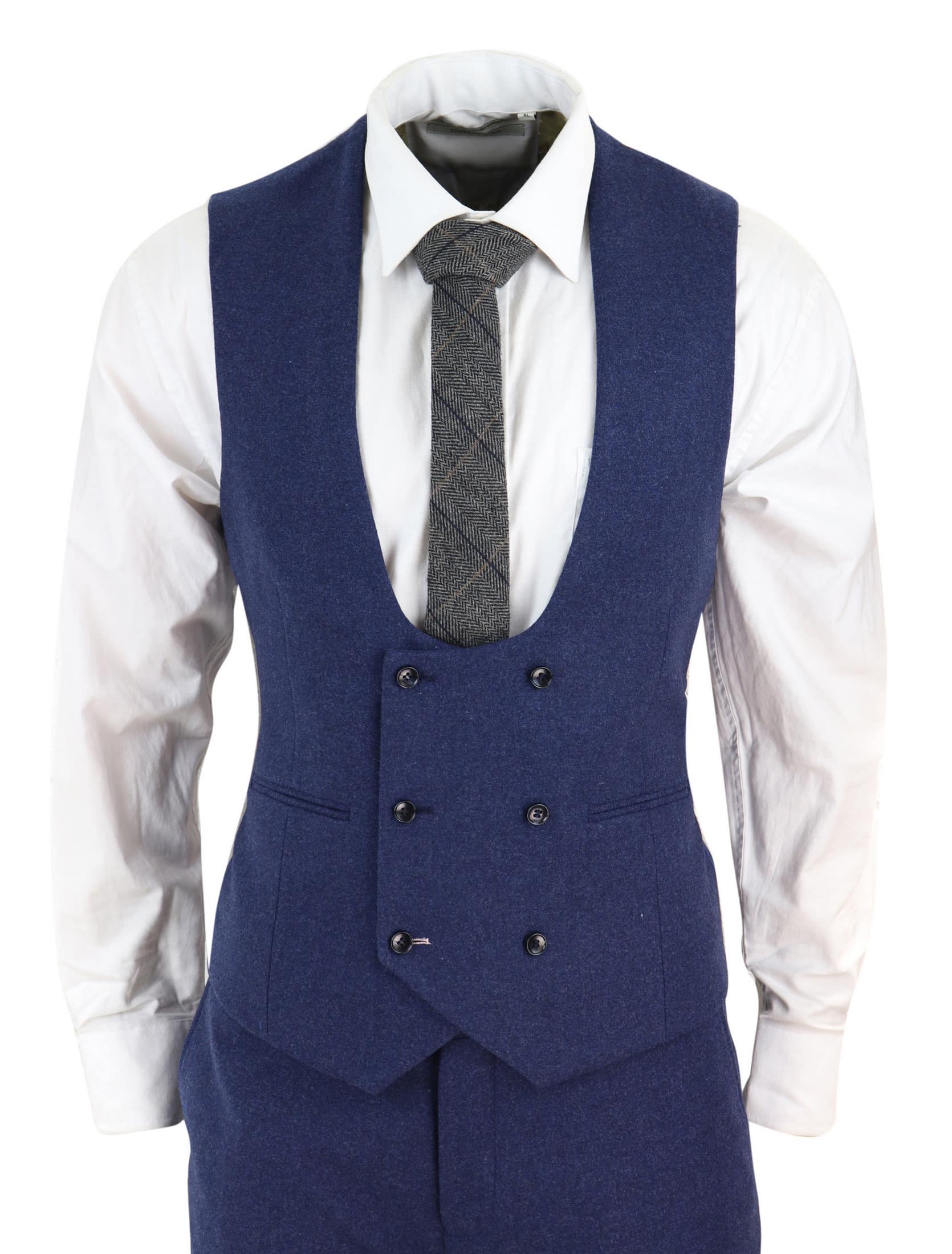 Men's Navy-Blue 3 Piece Wool Suit