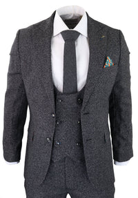 Men's Charcoal-Grey 3 Piece Suit