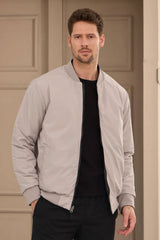 Men’s Black & Beige Reversible Bomber Lightweight Quilted 2-in-1 Jacket