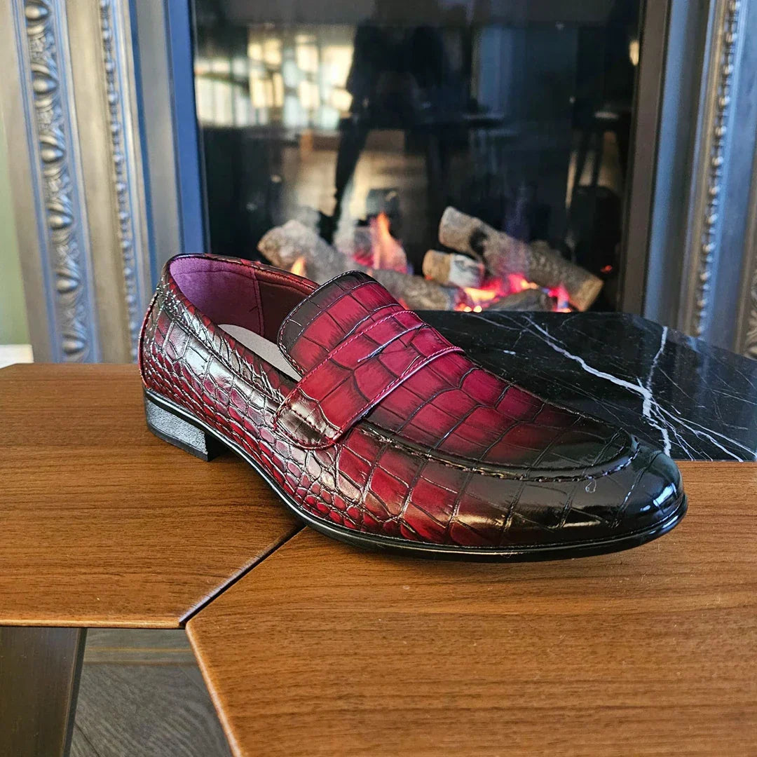 Men's Slip On Formal Red Loafers