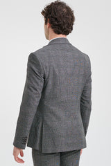 Men's Grey Glen Check 3 Piece Suit