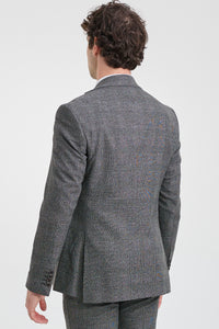Men's Grey Glen Check 3 Piece Suit