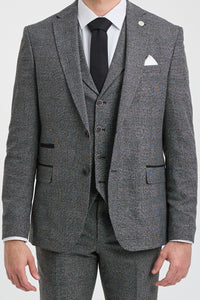 Men's Grey Glen Check 3 Piece Suit