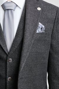 Men's Black Glen Check 3 Piece Suit