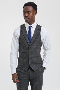 Men's Grey Tartan Check 3 Piece Suit