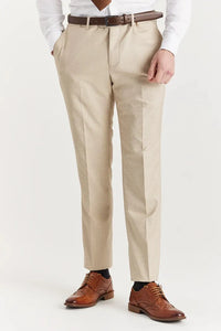 Belmont - Men's Beige 3 Piece Stitch Lapel Classic Suit