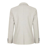 Boys 3 Piece Cream Tweed Wedding Party Check Suit Tailored Fit Smart Formal