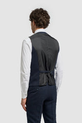 Caridi - Men's Tweed Navy Blue Waistcoat