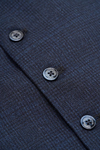 Caridi - Men's Tweed Navy Blue Waistcoat